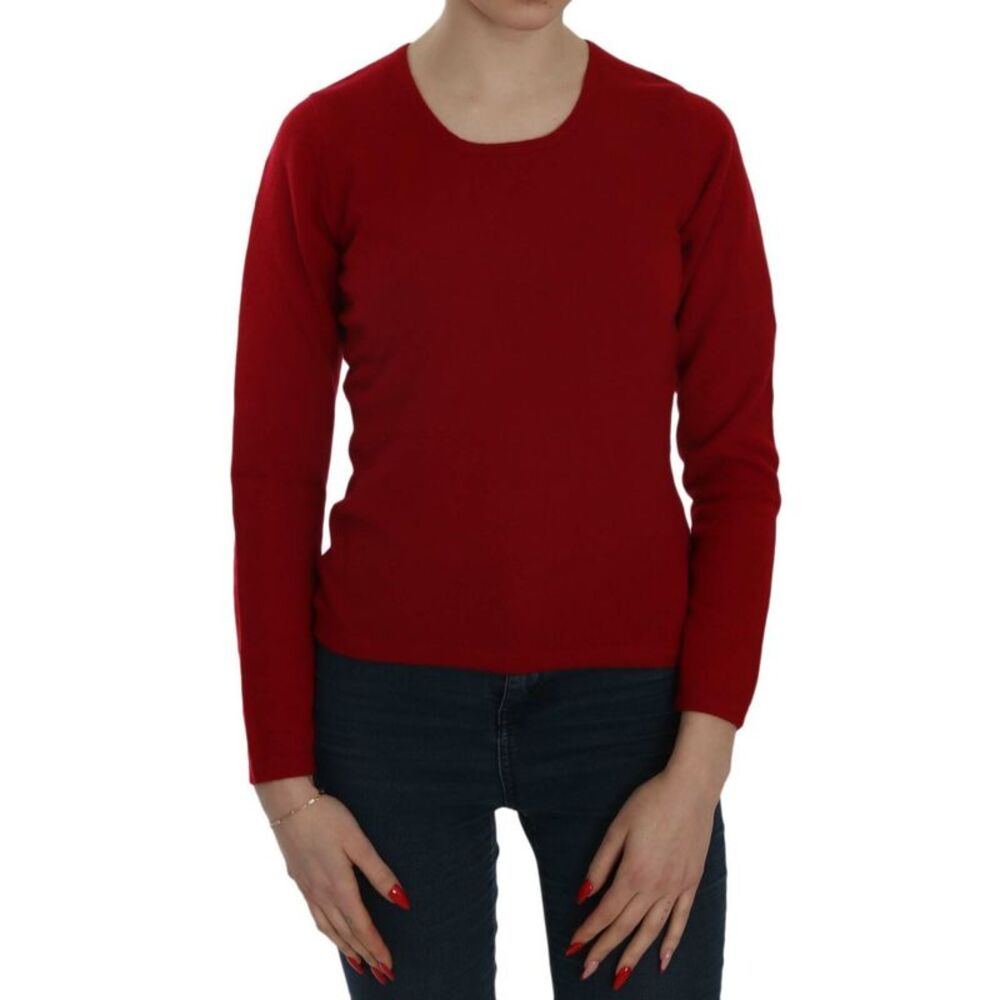 MILA SCHÖN Red Round Neck Pullover Cashmere Women's Sweater